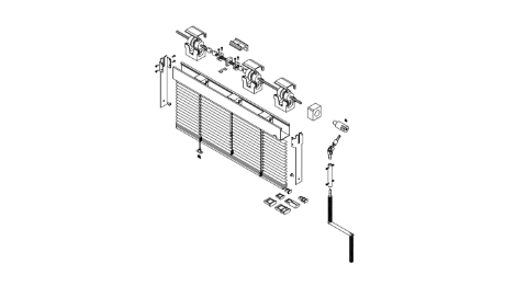 variable Sichtschutz-Jalousie TV 01 mit Handkurbel (technische Zeichnung)